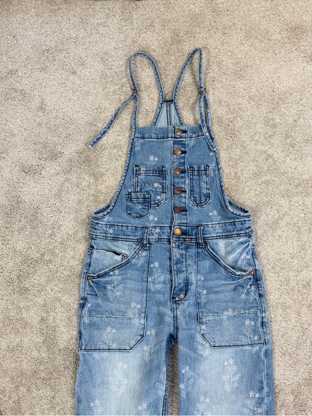 Pilcro Light Blue Distressed Denim Overalls Jumpsuit - Picture 4 of 16